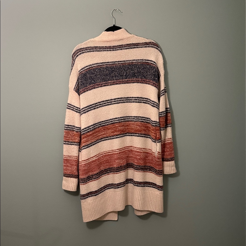 LOFT Striped Ribbed Hem Cardigan Size Small - Picture 3 of 8
